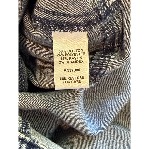 Versona Acid Wash Denim Mini Dress Blue Button Down Long Sleeve XS - Picture 6 of 6